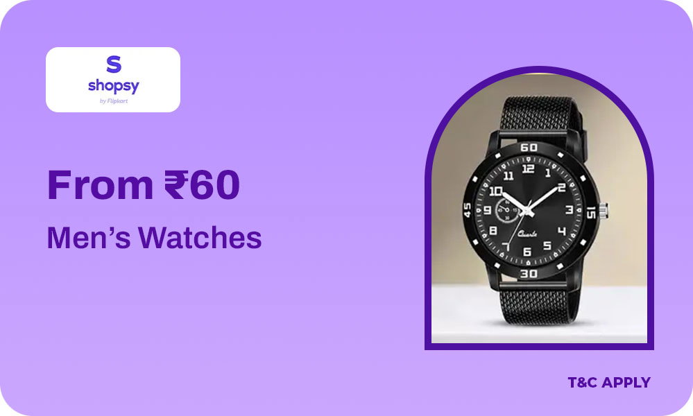 Big Savings On Men’s Watches - From ₹60 Only!