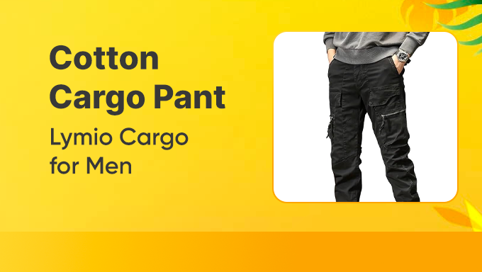 Stylish Cotton Cargo Pants for Men at 84% Off | Lymio Drawstring Waist Cargo