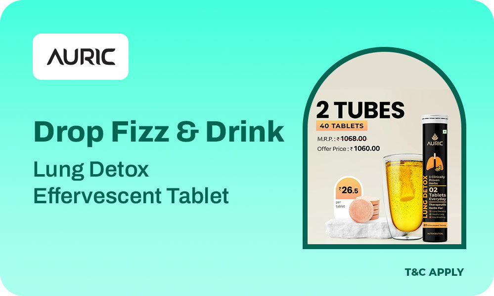 Auric - Lung Detox Effervescent Tablets | 2 Tubes (40 Tablets)