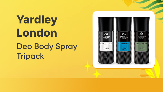 Men’s Fragrance Combo | Flat 16% OFF on Yardley London Gentleman Deo Body Spray Tripack