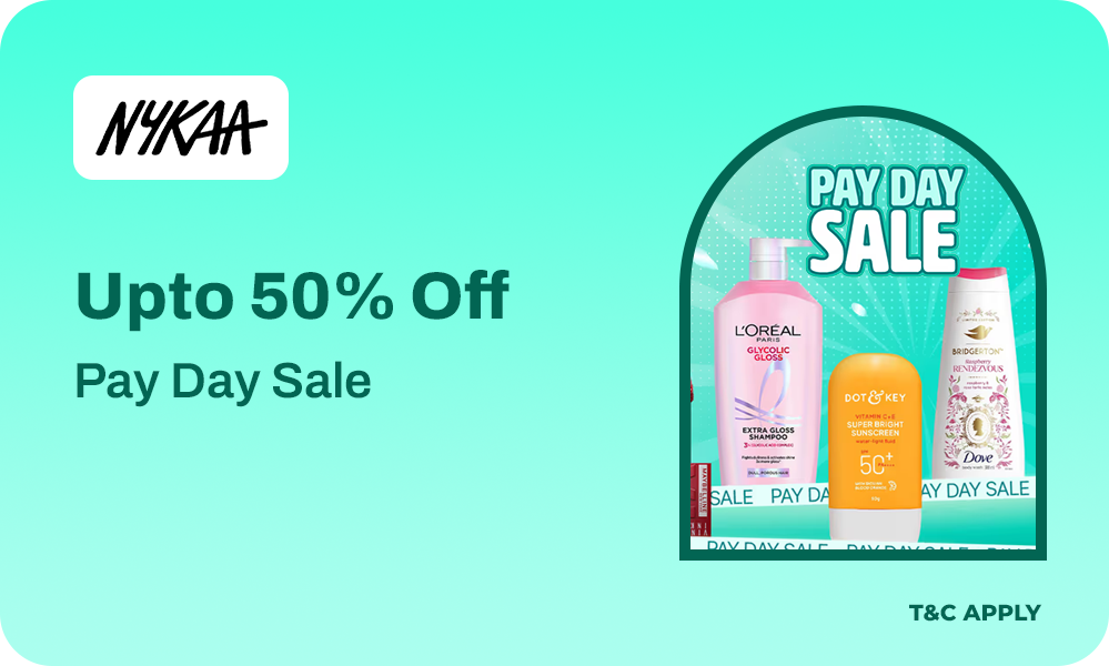 Pay Day Sale - Upto 50% OFF + Flat 10% Instant Bank Discount 