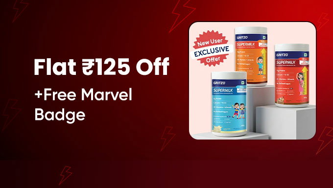 Gritzo Supermilk for Kids | Flat ₹125 Off + Free Marvel Badge