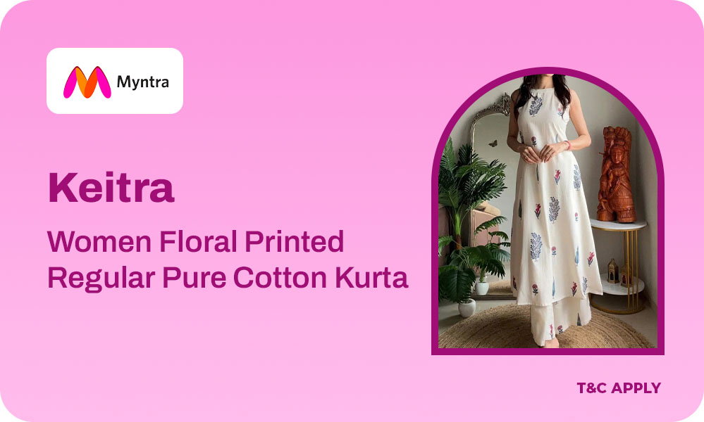 Buy Keitra Women Floral Printed Regular Pure Cotton Kurta With Palazzos