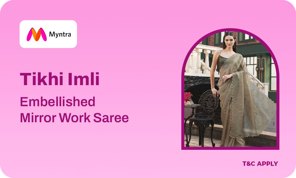 Buy Tikhi Imli Embellished Mirror Work Saree