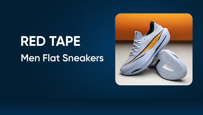 Red Tape Men Flat Sneakers | Stylish & Comfortable Everyday Footwear