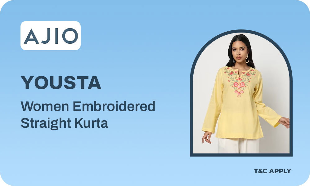 Buy Yousta Women Embroidered Straight Kurta