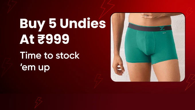 Shop At Rs.999 & Get 5 Undies