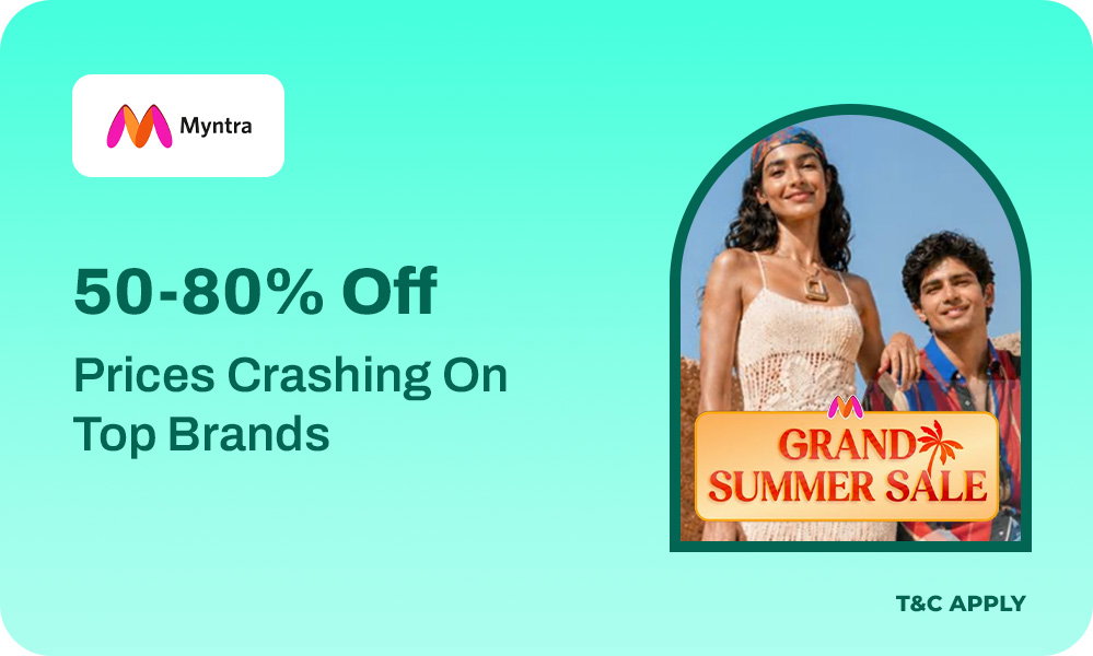 Grand Summer Sale | Flat 50%-80% Off + 10% Off on Selected Bank + Rs.300 New User Off