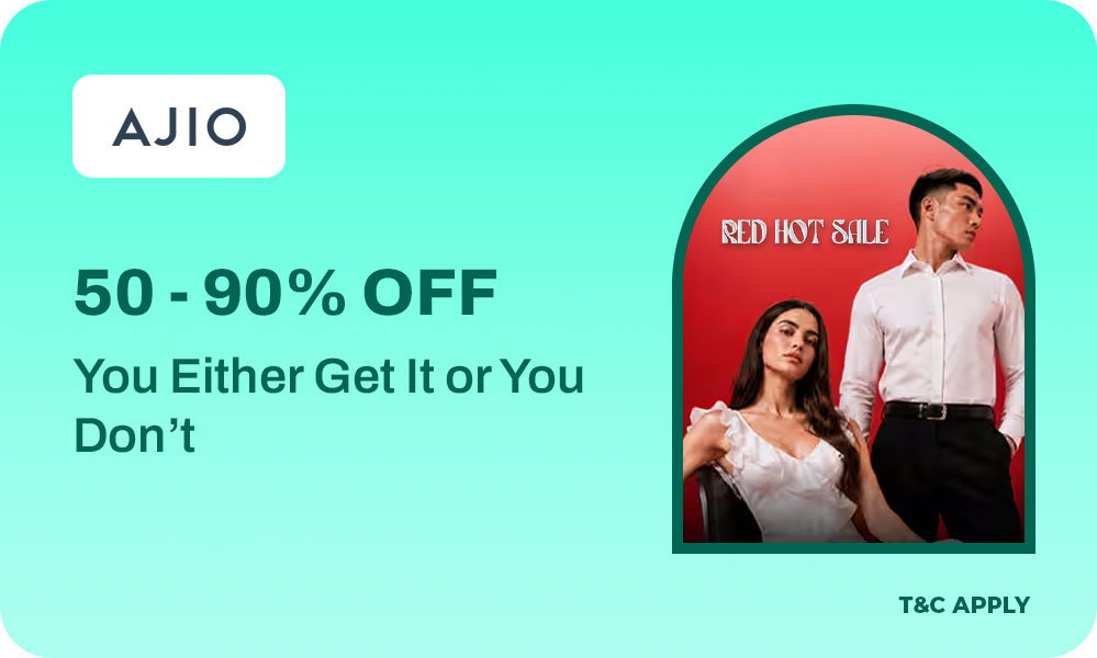 Ajio Red Hot Sale - Enjoy 50% – 90% OFF + Extra 10% Bank Off