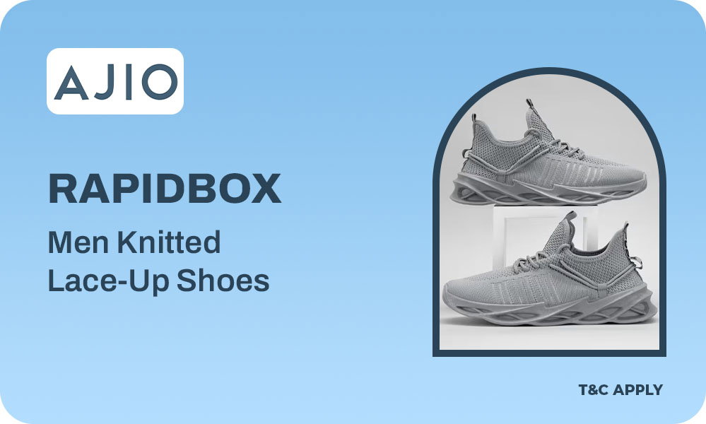 Buy RAPIDBOX Men Knitted Lace-Up Shoes