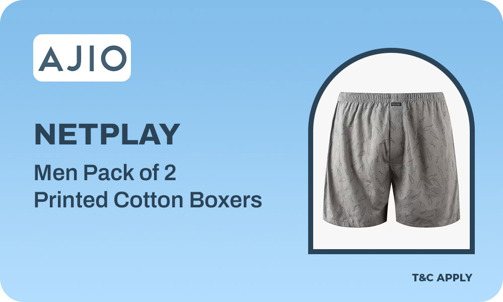 NETPLAY Men Pack Of 2 Printed Cotton Boxers