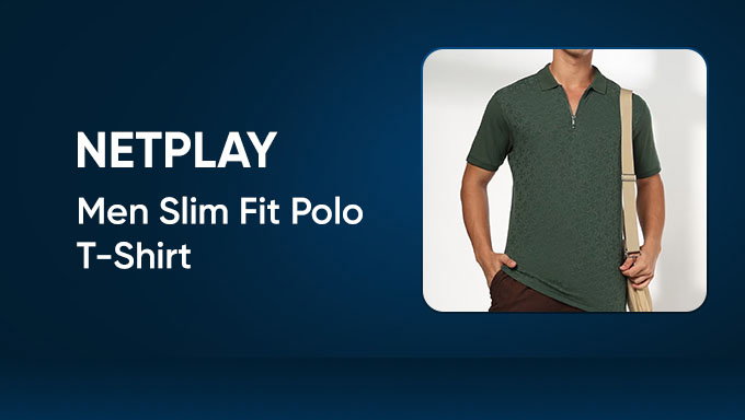 Netplay Men Slim Fit Polo T-Shirt | Stylish Casual Wear for Men