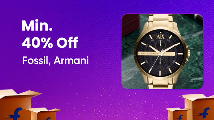 Premium Watches Sale | Min. 40% Off On Fossil, Armani & Mo