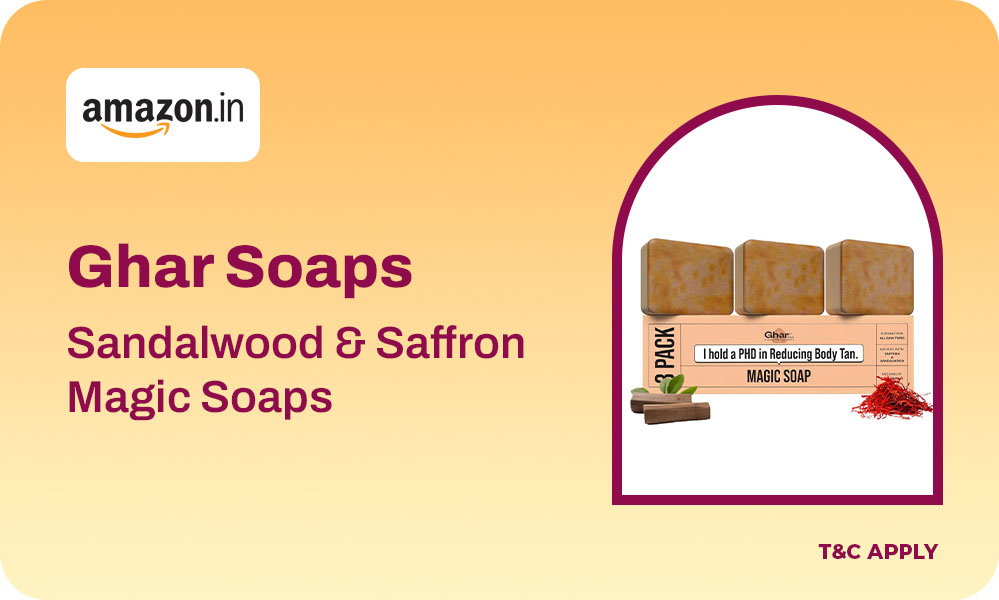 Buy Ghar Soaps Sandalwood & Saffron Pack Of 3