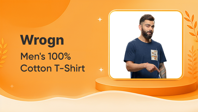 WROGN 100% Cotton T-Shirt | Everyday Comfort with Effortless Style