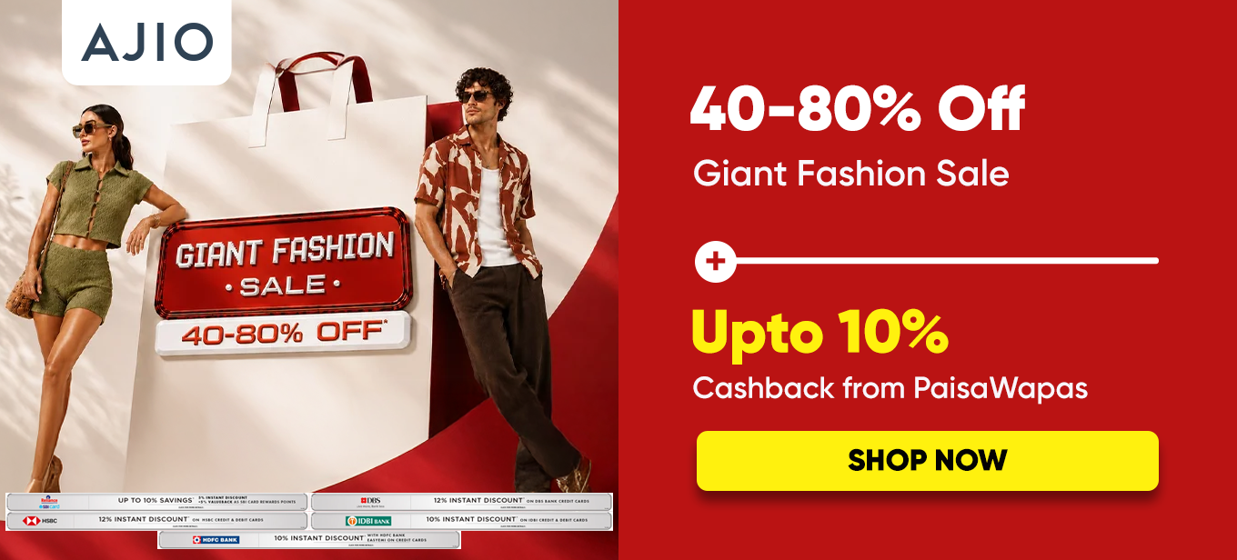 AJIO Giant Fashion Sale | 40–80% Off on Trendsetting Styles