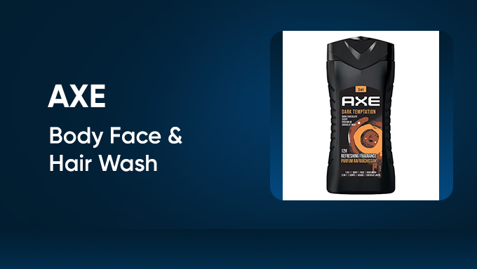 AXE 3-in-1 Body, Face & Hair Wash | One Wash for Complete Freshness