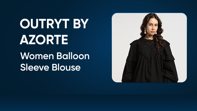 OUTRYT by AZORTE Balloon Sleeve Blouse | Chic Elegance for Every Occasion