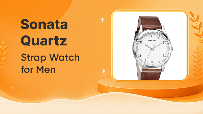 Sonata Quartz Watch | Timeless Elegance with a Brown Leather Strap
