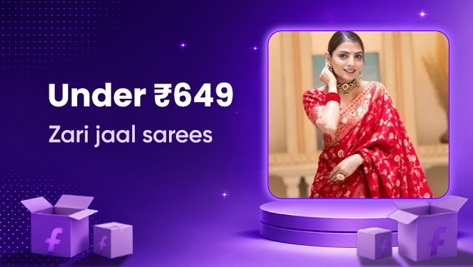 Zari Jaal Sarees | Elegant Sarees Under ₹649