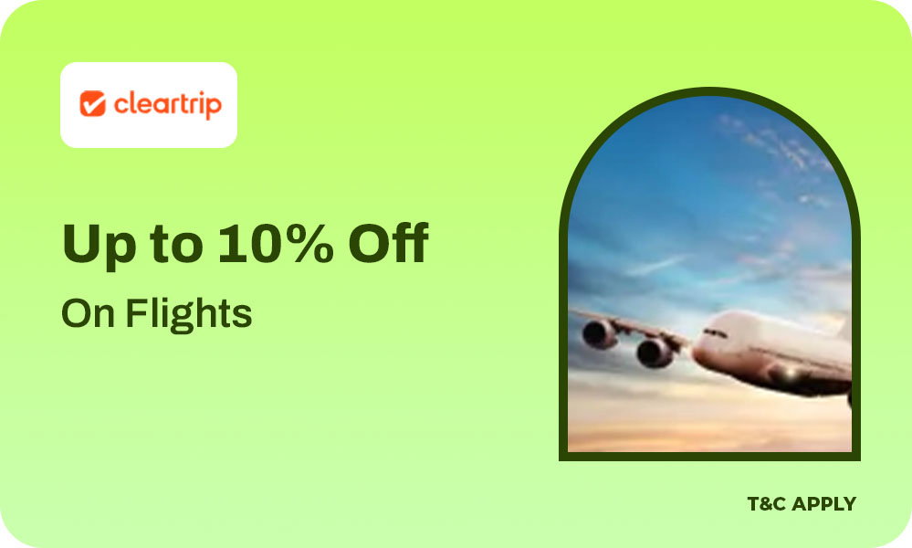 Upto 10% OFF On Flight Bookings With HDFC Bank Credit Cards & EMI.