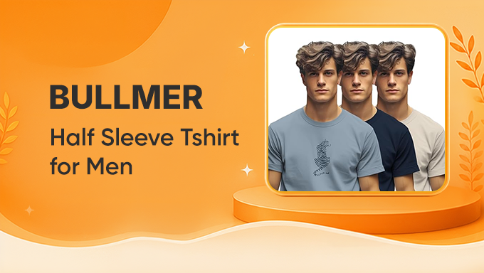 BULLMER Men's Half Sleeve T-Shirt | Everyday Style & Comfort