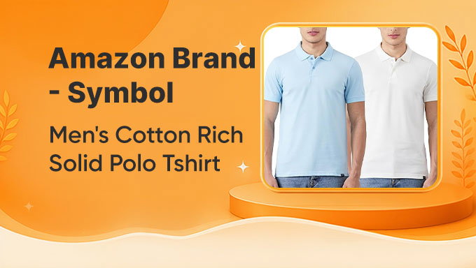 Symbol Men's Cotton Rich Polo T-Shirt | Everyday Comfort & Classic Style
