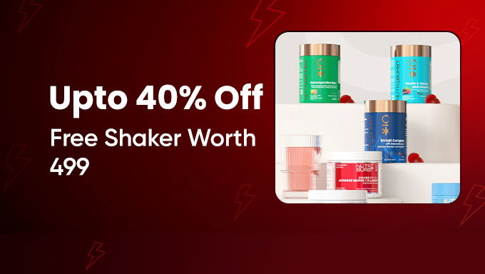 NutriBurst Supplements | Up to 40% Off + Free Shaker Worth ₹499