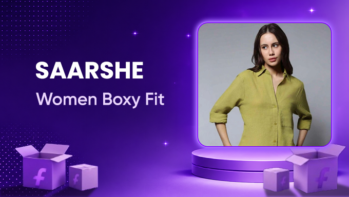SAARSHE Women's Boxy Fit Shirt | Trendy Oversized Casual Tops for Women