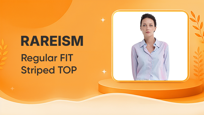 RAREISM Women's Striped Top | Regular Fit Casual Fashion Top