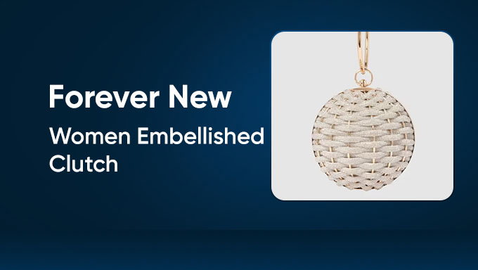 Forever New Silver Clutch | Elegant Women's Party Clutch Bag
