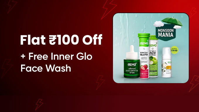 OZiva Monsoon Mania | FREE Face Wash + Flat ₹100 Off
