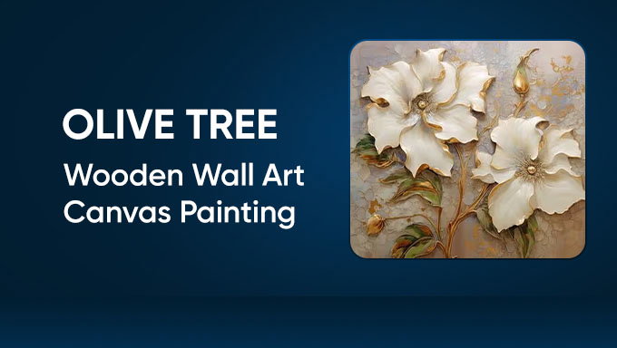 Olive Tree Wall Art | Flat 60% Off on Wooden Canvas Painting