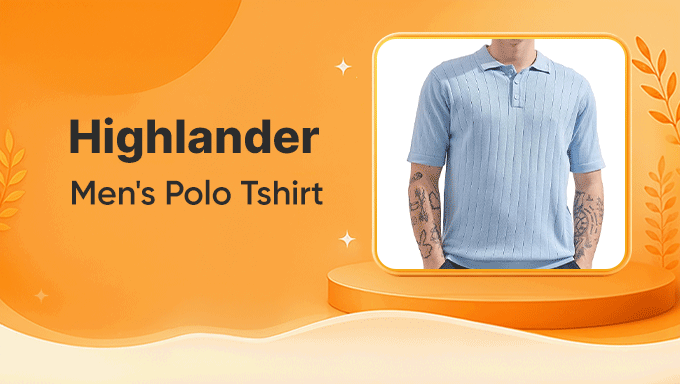 Highlander Men's Polo T-Shirt | Flat 71% Off at Just ₹550