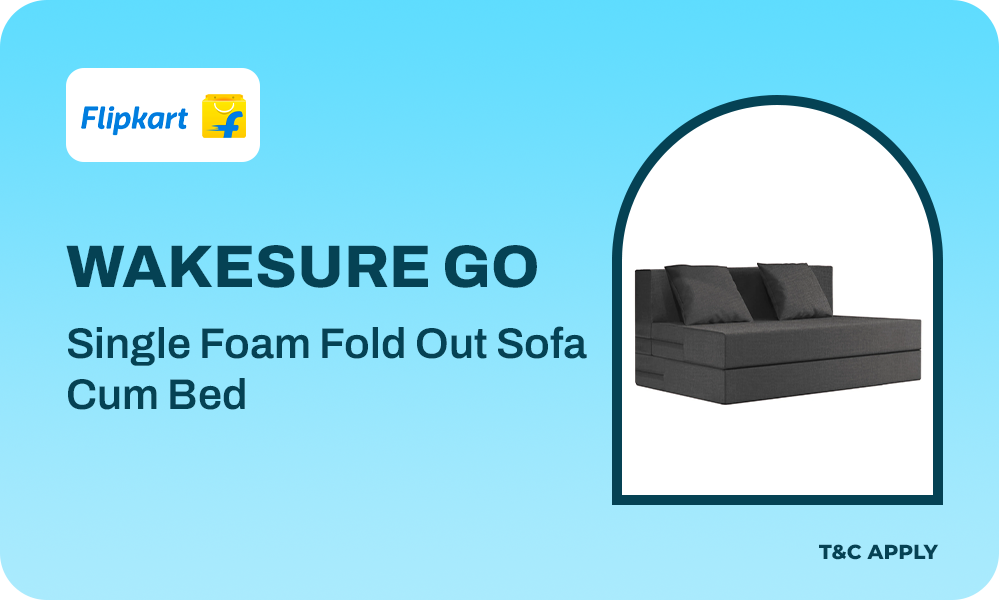 WAKESURE GO Jute Fabric Lightweight Sofa Cum Bed (2 Seater)
