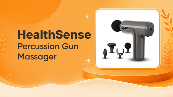 HealthSense Percussion Massage Gun | Deep Tissue Massager at Just ₹999
