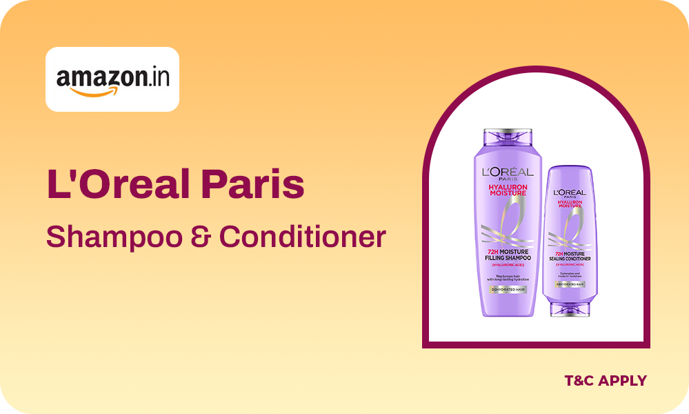 L'Oréal Paris Hyaluron Moisture Shampoo & Conditioner | Flat 33% Off Regime Pack