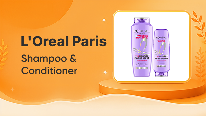 L'Oréal Paris Hyaluron Moisture Shampoo & Conditioner | Flat 33% Off Regime Pack