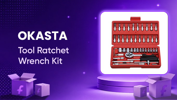 OKASTA 46-Piece Socket Wrench Tool Kit | Flat 78% Off at Just ₹334