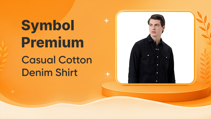 Symbol Premium Men's Cotton Denim Shirt | Flat 52% Off at Just ₹1,399