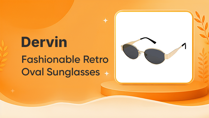 Dervin Retro Oval Sunglasses for Men & Women | UV400 Stylish Metal Frame Sunglasses