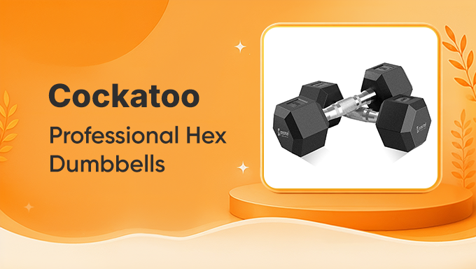 Cockatoo Rubber-Coated Hex Dumbbells (2.5kg x 2)