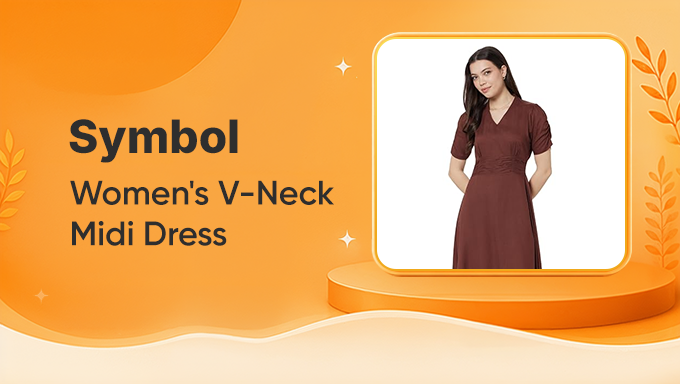 Symbol Women's Ruched Midi Dress