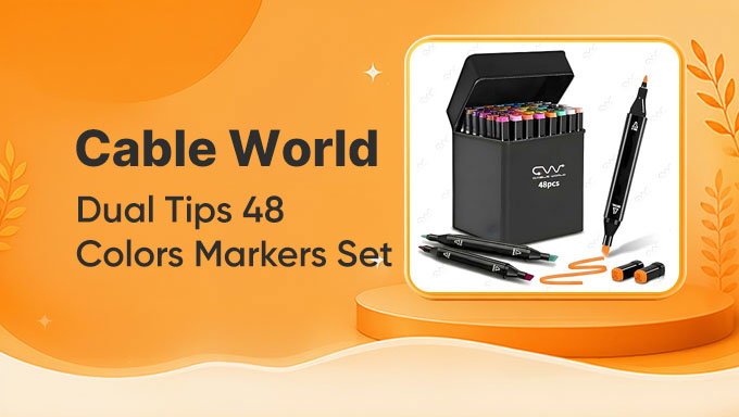 Cable World 48 Colors Marker Set | Flat 40% OFF at ₹299