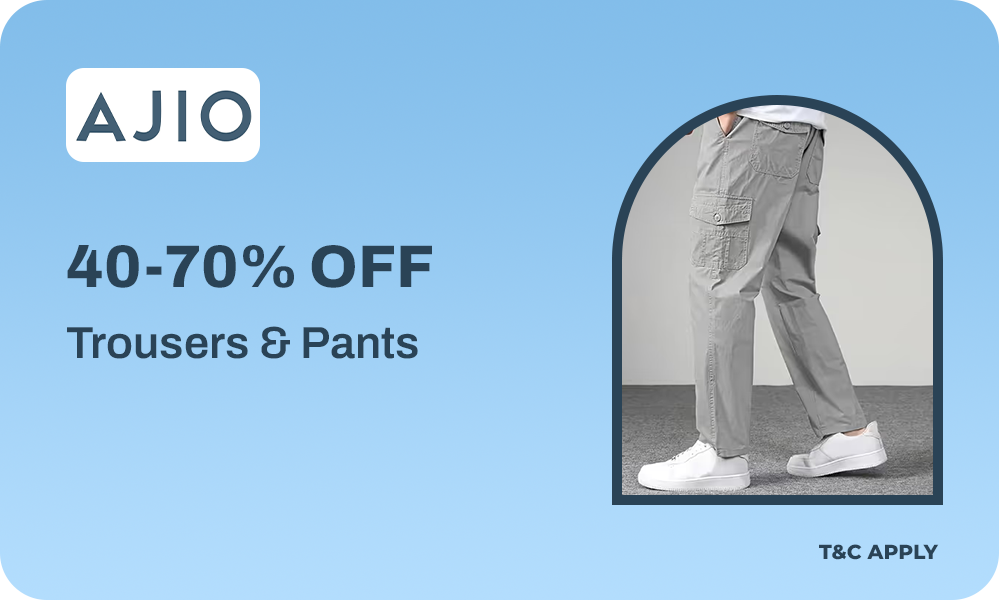 Upto 40–70% OFF on Trousers & Pants!