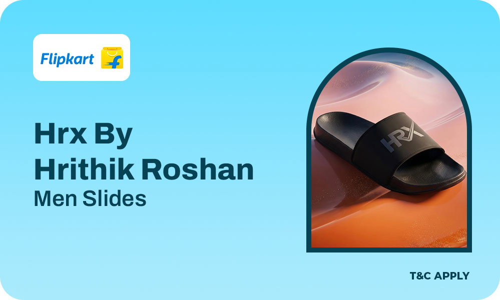 HRX by Hrithik Roshan Men’s Slides – Black