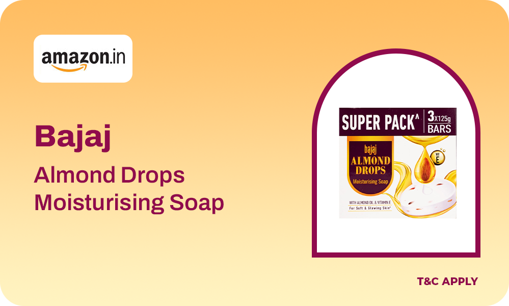 Bajaj Almond Drops Moisturising Soap, 125 gm (Pack of 3)