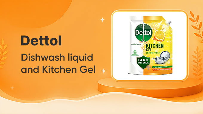 Dettol Dishwash Liquid & Kitchen Gel | Germ Defence Kitchen Cleaner