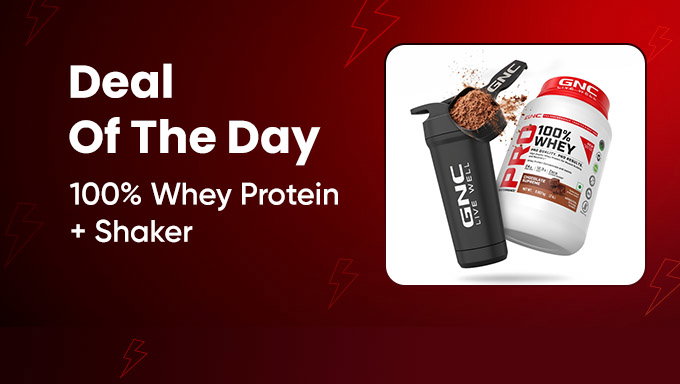 GNC DEAL OF THE DAY — Buy 100% Whey Protein 2lbs & Get Shaker Free