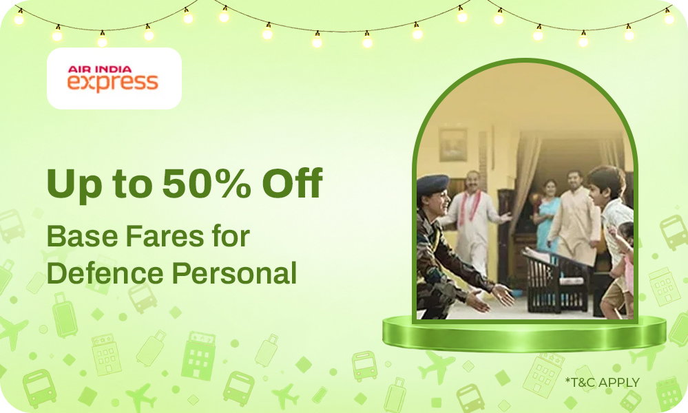 Upto 50% OFF For Serving & Retired Defence Personnel